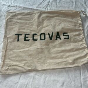 TECOVAS Dust Bag Beige Green Logo Drawstring Boot Travel Storage Cover 15.5"x19"